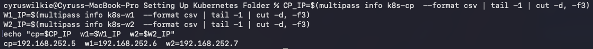 Recording each VM&rsquo;s IP address